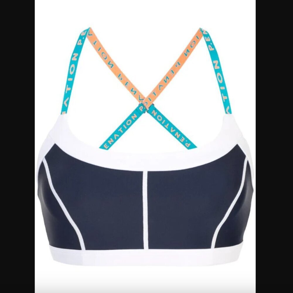 P.E Nation Quaterforce Navy Blue & White Sports Bra XS